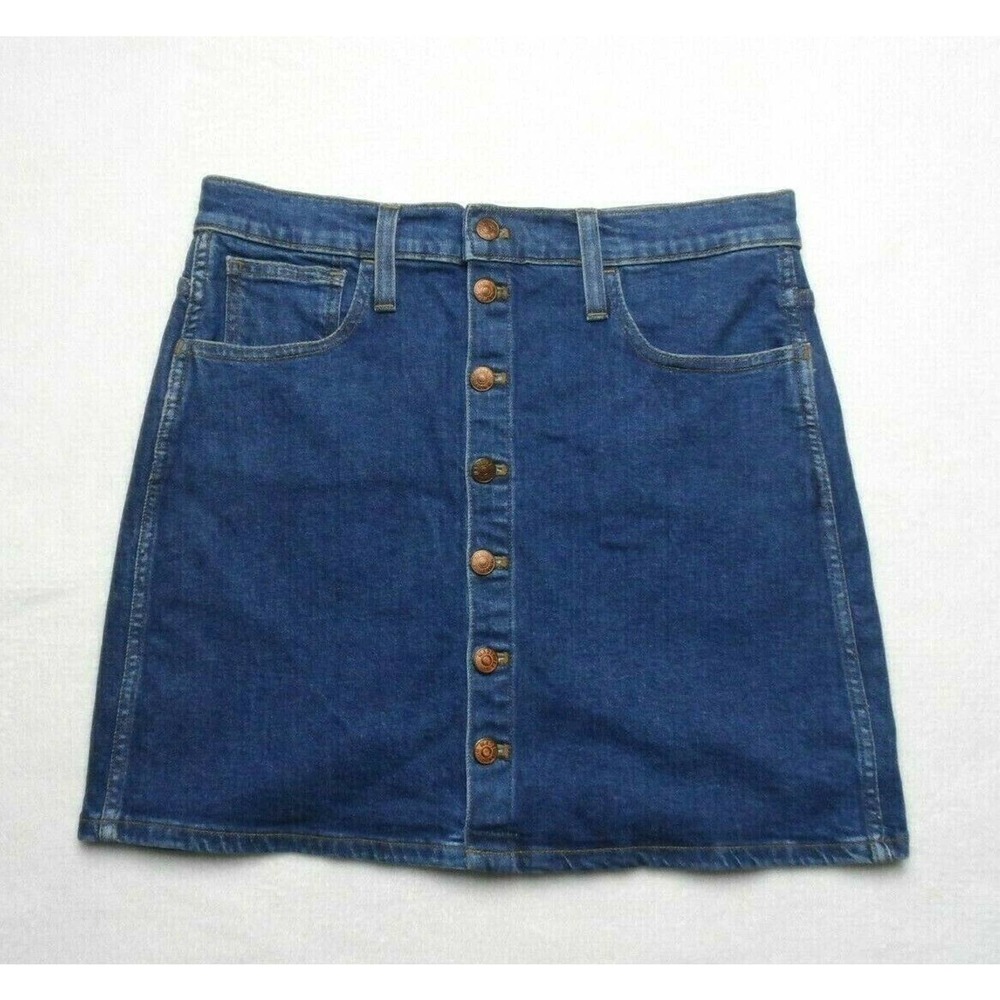 Madewell Button Front Denim Mini Skirt 30